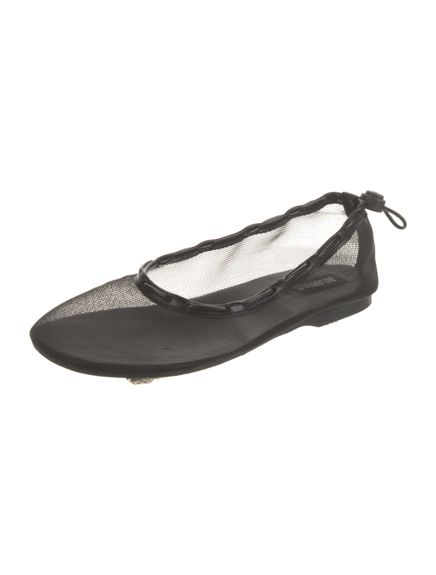 Alohas Mesh Leather Trim Embellishment Ballet Flats
